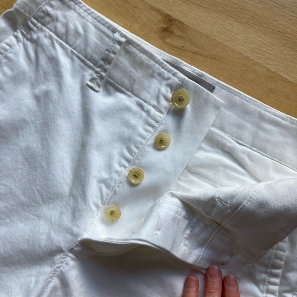 Everlane Relaxed High Waist Chino Sz 0 EUC White Button Fly Stretch Straight - Picture 7 of 16